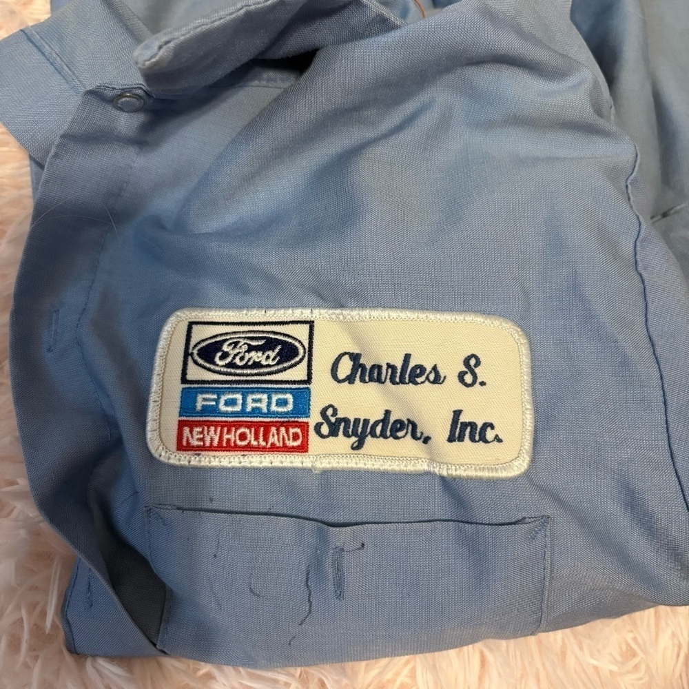 Vintage Ford New Holland Tractor Patch Shirt - Patch Salvage